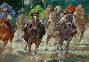 Pferderennen impressionismus Ölgemälde